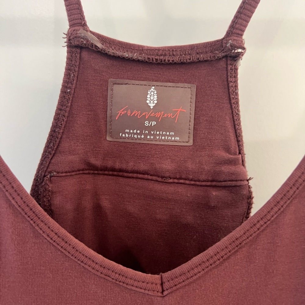 New Free People FP Movement Hot Shot Onesie Pomegranate Small Jumpsuit Romper - Picture 4 of 4